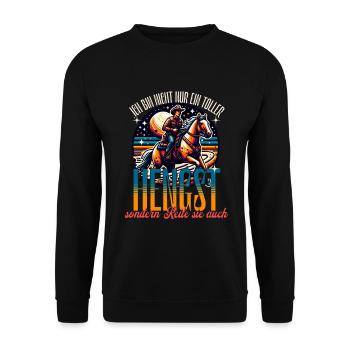 Ich bin nicht nur ein toller Hengst - Unisex Pullover - Schwarz - Vorne - Alina (178cm) & Michal (187cm)