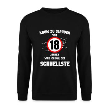18 Birthday Adult Adult Gift Party - Unisex Sweatshirt - black - Front - Alina (178cm) & Michal (187cm)