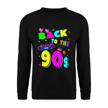 90's Musique Chemise de fête Rétro Lifestyle - Sweat-shirt Unisexe - noir - Devant - Alina (178cm) & Michal (187cm)