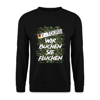 Shirt Wehrdienst Y-Tours - Unisex Pullover - Schwarz - Vorne - Alina (178cm) & Michal (187cm)