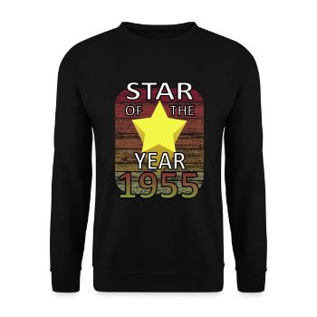 Star Year 1955 Birthday Shirt Legend - Unisex Sweatshirt - black - Front - Alina (178cm) & Michal (187cm)