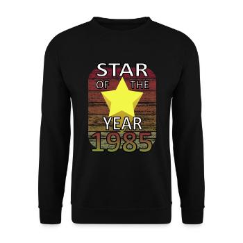 Star Year 1985 Birthday Shirt Legend - Unisex Sweatshirt - black - Front - Alina (178cm) & Michal (187cm)