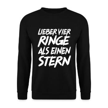 Auto Spruch Lustig Wagen Ringe Stern - Unisex Pullover - Schwarz - Vorne - Alina (178cm) & Michal (187cm)