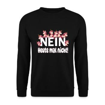 Unicorn No Saying Funny Mythical Creature Work - Unisex Sweatshirt - black - Front - Alina (178cm) & Michal (187cm)