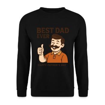 Papa Vatertag Dad Design Geschenk - Unisex Pullover - Schwarz - Vorne - Alina (178cm) & Michal (187cm)