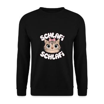 Cat Cat Sleep Shirt Gift Cute - Unisex Sweatshirt - black - Front - Alina (178cm) & Michal (187cm)