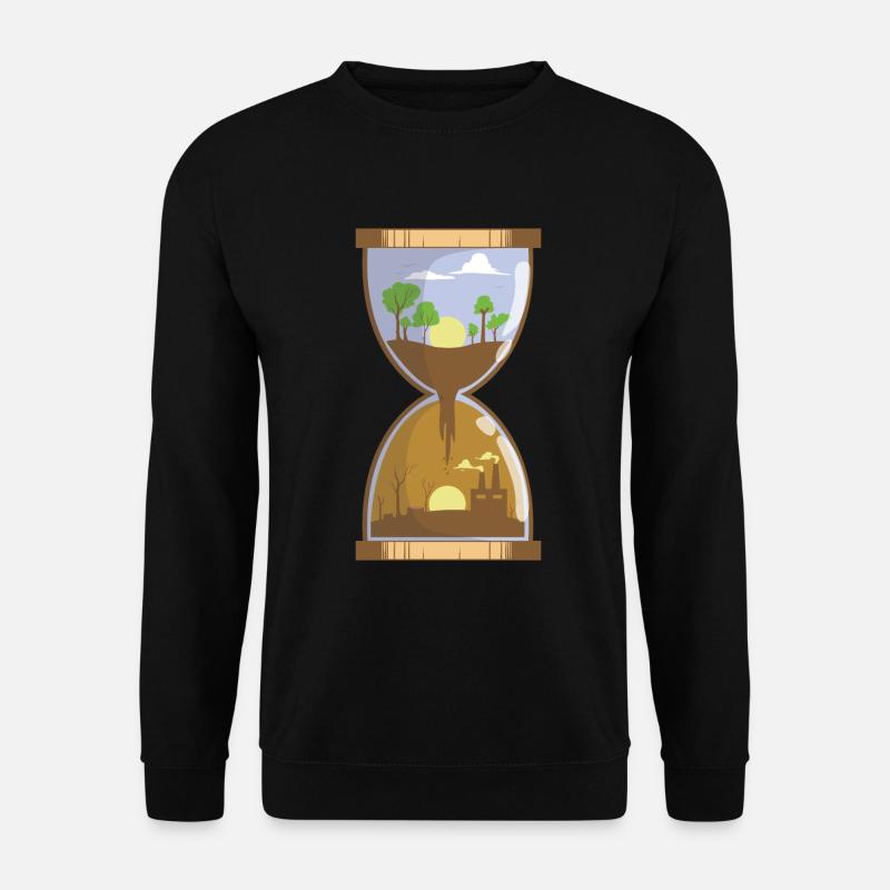 Sanduhr / Umweltverschmutzung / Naturschutz - Unisex Pullover - Schwarz