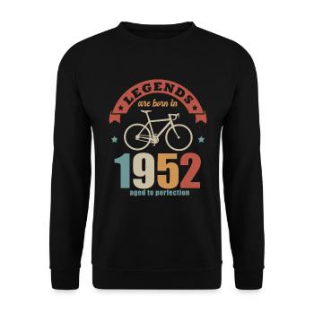 Radsport-Jubiläum Jahrgang 1952 70 Jahre - Unisex Pullover - Schwarz - Vorne - Alina (178cm) & Michal (187cm)
