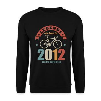 Radsport-Bike-Jubiläum Jahrgang 2012 10 Jahre - Unisex Pullover - Schwarz - Vorne - Alina (178cm) & Michal (187cm)