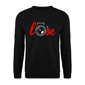 J'aime la photographie lentille photo caméra photographe - Sweat-shirt Unisexe - noir - Devant - Alina (178cm) & Michal (187cm)