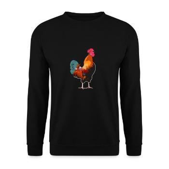 Rooster - Unisex Sweatshirt - black - Front - Alina (178cm) & Michal (187cm)