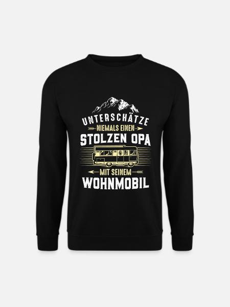 Stolzer Opa mit Wohnmobil - Unisex Pullover - Schwarz