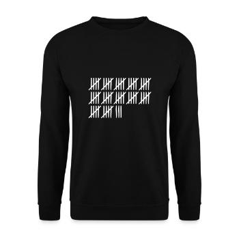 63 Geburtstag Strichliste - 63 Jahre alt - Unisex Pullover - Schwarz - Vorne - Alina (178cm) & Michal (187cm)