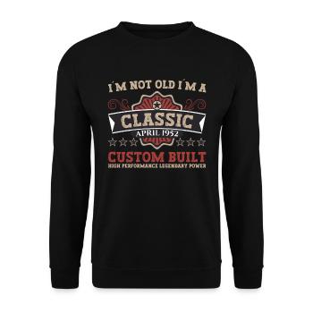 Birthday Classic Vintage 1952 April Vintage - Unisex Sweatshirt - black - Front - Alina (178cm) & Michal (187cm)