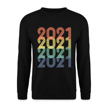 Cool Retro 2021, 2 Jahre alt, 2. Geburtstag Kinder - Unisex Pullover - Schwarz - Vorne - Alina (178cm) & Michal (187cm)