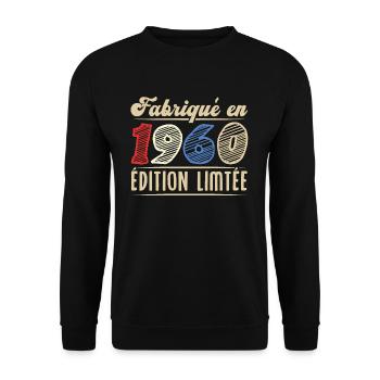 Fabriqué en 1960, Vintage cadeau d'anniversaire - Sweat-shirt Unisexe - noir - Devant - Alina (178cm) & Michal (187cm)