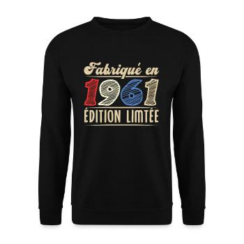 Fabriqué en 1961, Vintage cadeau d'anniversaire - Sweat-shirt Unisexe - noir - Devant - Alina (178cm) & Michal (187cm)