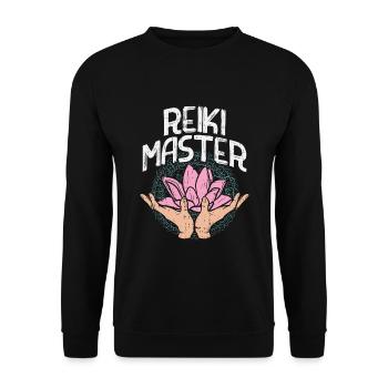 Guérison spirituelle - ReikiMeister - Fleur de Lotus - Sweat-shirt Unisexe - noir - Devant - Alina (178cm) & Michal (187cm)
