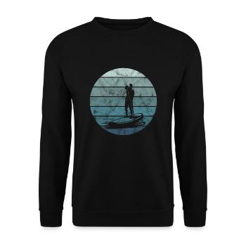 Surfen Stand up Paddling Board Stehpaddler Surfer - Unisex Pullover - Schwarz - Vorne - Alina (178cm) & Michal (187cm)