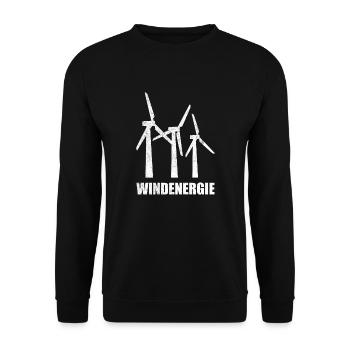 Windenergie Windkraft Windkraftanlage Kraftwerk - Unisex Pullover - Schwarz - Vorne - Alina (178cm) & Michal (187cm)