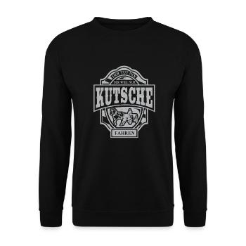 Kutschenfahrer Kutsche Pferd Pferdekutsche Idee - Unisex Pullover - Schwarz - Vorne - Alina (178cm) & Michal (187cm)
