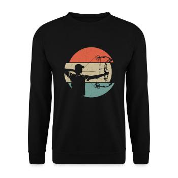 Archery Archer Compound Bow Bow - Unisex Sweatshirt - black - Front - Alina (178cm) & Michal (187cm)