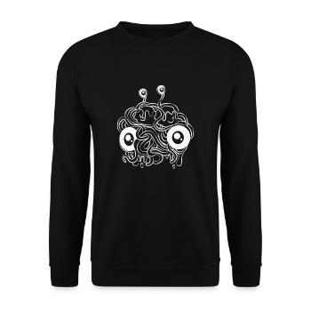 Spaghetti Monster Carbonara Bolognese Pasta Nudeln - Unisex Pullover - Schwarz - Vorne - Alina (178cm) & Michal (187cm)