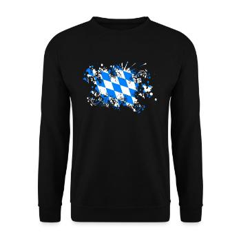 Bavière drapeau splash de peinture bavaroise bavaroise - Sweat-shirt Unisexe - noir - Devant - Alina (178cm) & Michal (187cm)