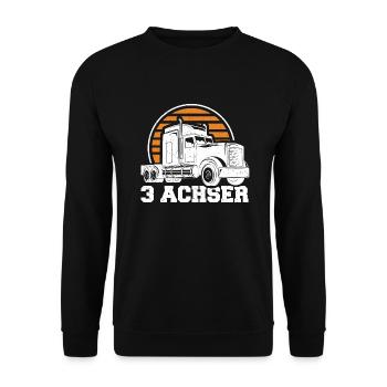 3 Achser LKW Lastwagen Lastkraftwagen Lastfahrer - Unisex Pullover - Schwarz - Vorne - Alina (178cm) & Michal (187cm)