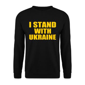 I stand with ukraine - Unisex Pullover - Schwarz - Vorne - Alina (178cm) & Michal (187cm)