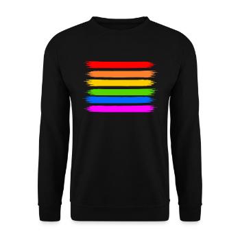 Regenbogen Regenbogenfahne - Unisex Pullover - Schwarz - Vorne - Alina (178cm) & Michal (187cm)