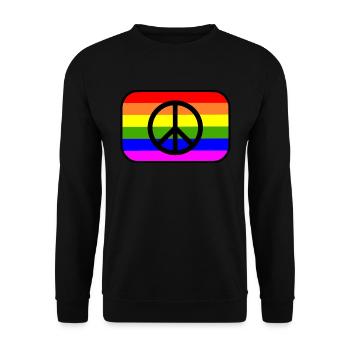 Signe de paix sur la bannière arc-en-ciel LGBT - Sweat-shirt Unisexe - noir - Devant - Alina (178cm) & Michal (187cm)