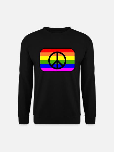 Signe de paix sur la bannière arc-en-ciel LGBT - Sweat-shirt Unisexe - noir