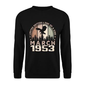 Unvergleichlich seit März 1953, 71. Jahrestag - Unisex Pullover - Schwarz - Vorne - Alina (178cm) & Michal (187cm)