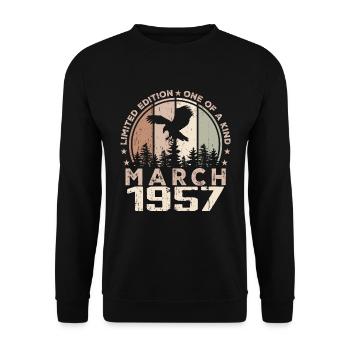 Incomparable since March 1957, 67th Anniversary - Unisex Sweatshirt - black - Front - Alina (178cm) & Michal (187cm)