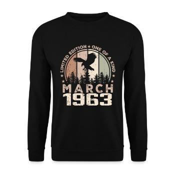 Incomparable since March 1963, 61st Anniversary - Unisex Sweatshirt - black - Front - Alina (178cm) & Michal (187cm)