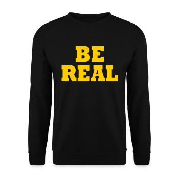 Be real - Unisex Pullover - Schwarz - Vorne - Alina (178cm) & Michal (187cm)