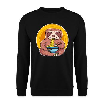 Ramen Life Motiv Faultier Motiv Shirt Ramen Noodle - Unisex Pullover - Schwarz - Vorne - Alina (178cm) & Michal (187cm)