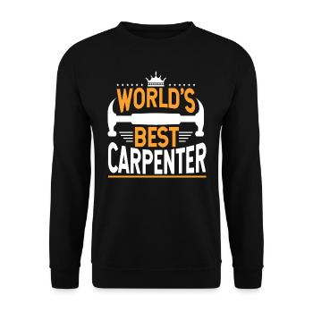 Carpenters Shirt World's Best Carpenter Gift Tee - Unisex Sweatshirt - black - Front - Alina (178cm) & Michal (187cm)