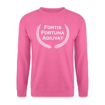 Fortis Fortuna Adiuvat - lateinisches Sprichwort - Unisex Pullover - Pink - Vorne