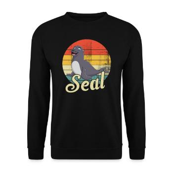 Seal marine animal - Unisex Sweatshirt - black - Front - Alina (178cm) & Michal (187cm)