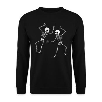 Jour des morts Halloween Skeleton Dancing Bones - Sweat-shirt Unisexe - noir - Devant - Alina (178cm) & Michal (187cm)