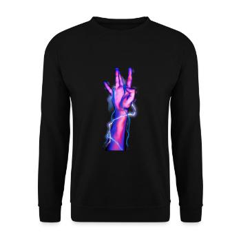 Westside Hand Handzeichen West Coast Side - Unisex Pullover - Schwarz - Vorne - Alina (178cm) & Michal (187cm)