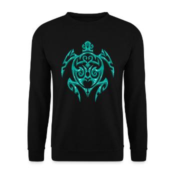 Maori Tortue Tribal Plongeurs Animaux - Sweat-shirt Unisexe - noir - Devant - Alina (178cm) & Michal (187cm)
