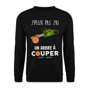 Bûcheron, papa charpentier humour passion du bois - Sweat-shirt Unisexe - noir - Devant - Alina (178cm) & Michal (187cm)