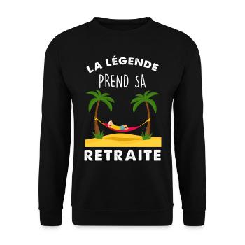 Retraité retraite idée cadeau départ en retraite - Sweat-shirt Unisexe - noir - Devant - Alina (178cm) & Michal (187cm)