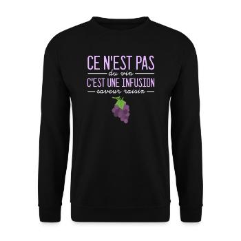 Ce n'est pas du vin vigne vigneron humour - Sweat-shirt Unisexe - noir - Devant - Alina (178cm) & Michal (187cm)