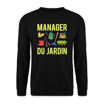 Manager du jardin humour jardinage jardinier - Sweat-shirt Unisexe - noir - Devant - Alina (178cm) & Michal (187cm)