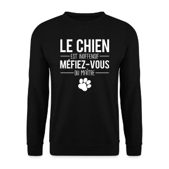 Le chien est inoffensif méfiez vous du maître - Sweat-shirt Unisexe - noir - Devant - Alina (178cm) & Michal (187cm)