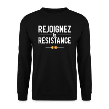 Rejoignez la résistance humour science ingénieur - Sweat-shirt Unisexe - noir - Devant - Alina (178cm) & Michal (187cm)